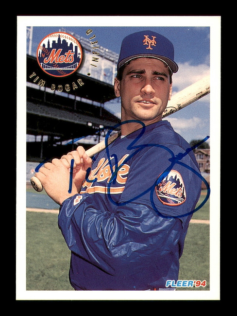 Tim Bogar Autographed 1994 Fleer Card #557 New York Mets SKU #183616