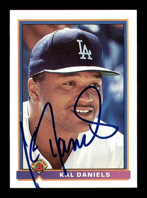 Kal Daniels Autographed 1991 Bowman Card #600 Los Angeles Dodgers SKU #183829