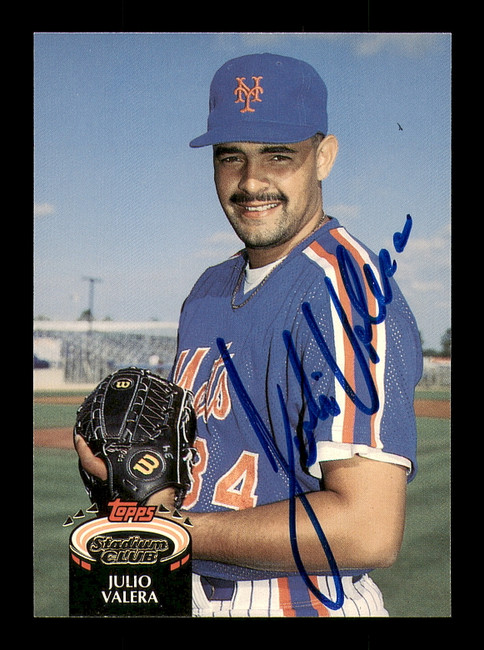Julio Valera Autographed 1992 Stadium Club Card #304 New York Mets SKU #183856