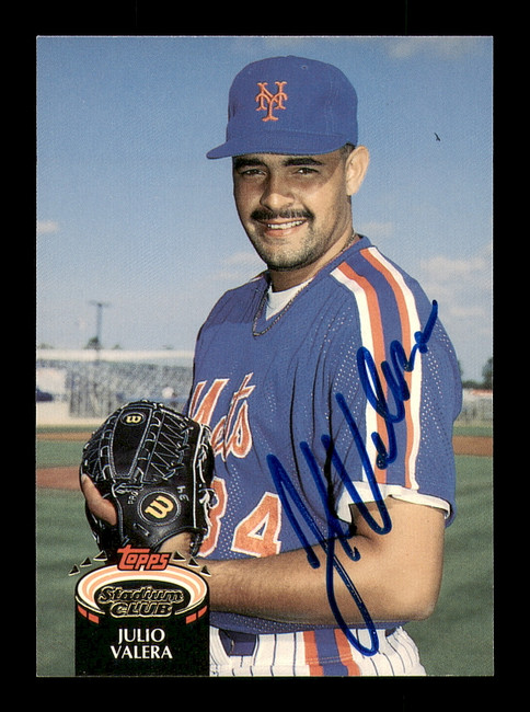 Julio Valera Autographed 1992 Stadium Club Card #304 New York Mets SKU #183857