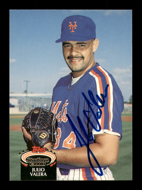 Julio Valera Autographed 1992 Stadium Club Card #304 New York Mets SKU #183858