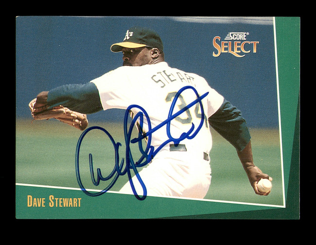 Dave Stewart Autographed 1993 Score Select Card #240 Oakland A's SKU #183977