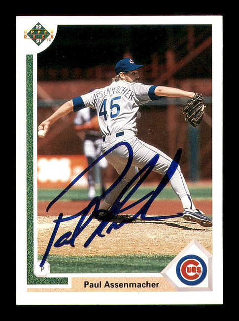 Paul Assenmacher Autographed 1991 Upper Deck Card #491 Chicago Cubs SKU #184104