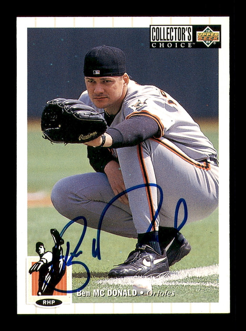 Ben McDonald Autographed 1994 Upper Deck Collectors Choice Card #195 Baltimore Orioles SKU #184322