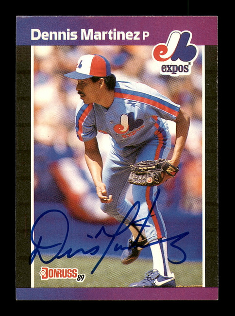 Dennis Martinez Autographed 1989 Donruss Card #106 Montreal Expos SKU #184406