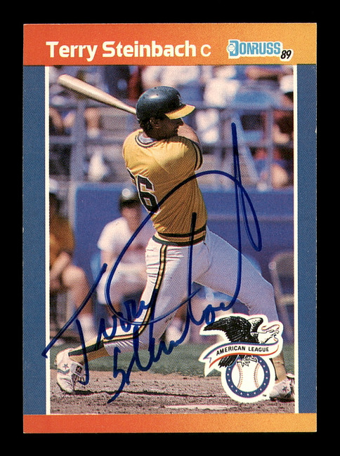 Terry Steinbach Autographed 1989 Donruss Card #9 Oakland A's SKU #184415