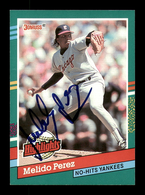 Melido Perez Autographed 1991 Donruss Card #BC-13 Chicago White Sox SKU #184493