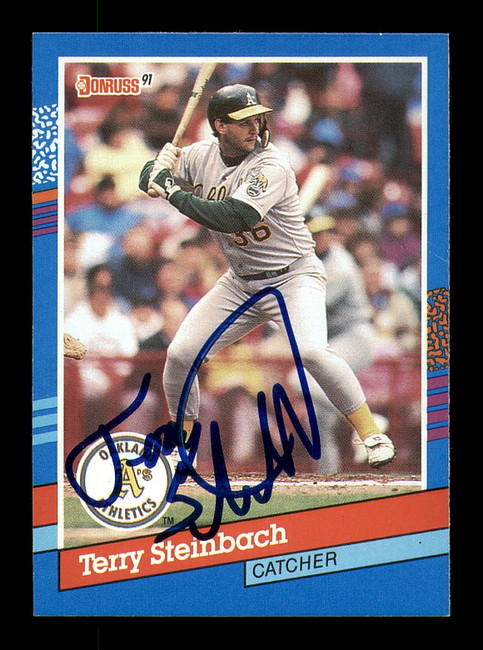 Terry Steinbach Autographed 1991 Donruss Card #329 Oakland A's SKU #184513