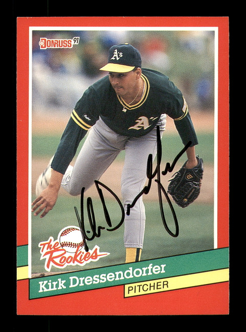Kirk Dressendorfer Autographed 1991 Donruss The Rookies Rookie Card #24 Oakland A's SKU #184536