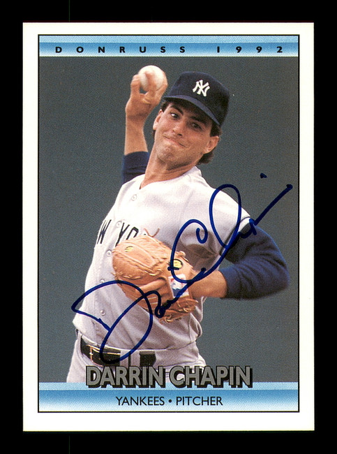 Darrin Chapin Autographed 1992 Donruss Rookie Card #745 New York Yankees SKU #184572
