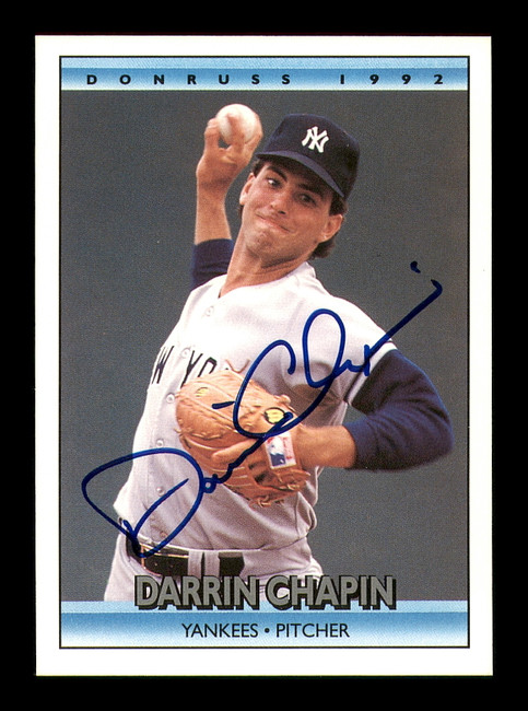 Darrin Chapin Autographed 1992 Donruss Rookie Card #745 New York Yankees SKU #184573