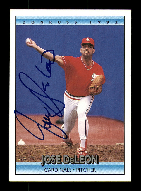 Jose DeLeon Autographed 1992 Donruss Card #246 St. Louis Cardinals SKU #184576