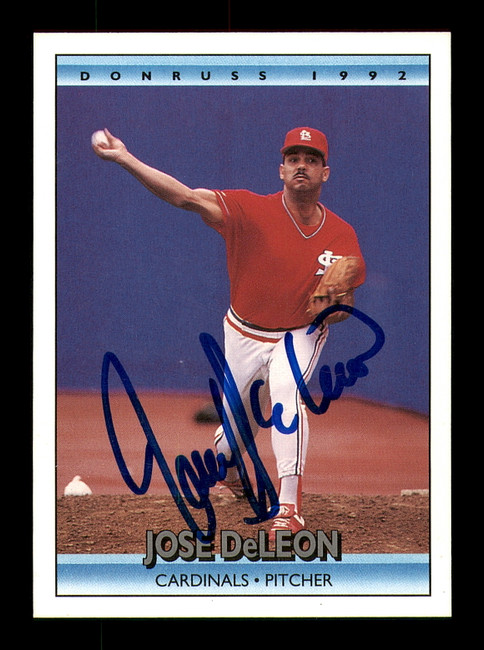 Jose DeLeon Autographed 1992 Donruss Card #246 St. Louis Cardinals SKU #184587