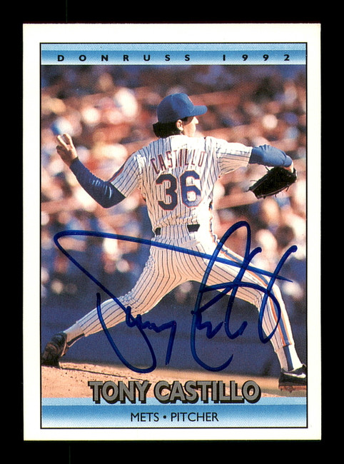 Tony Castillo Autographed 1992 Donruss Card #739 New York Mets SKU #184589