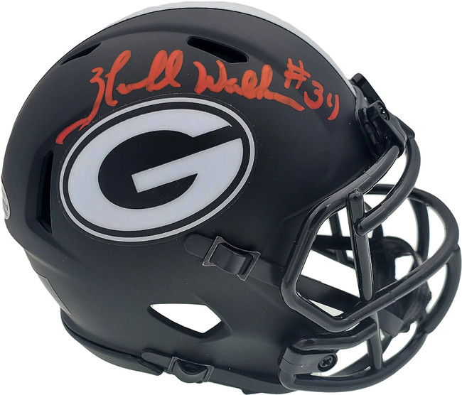 Herschel Walker Autographed Georgia Bulldogs Eclipse Black Speed Mini Helmet Beckett BAS Stock #185877