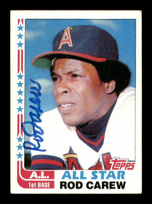 Rod Carew Autographed 1982 Topps All Star Card #547 California Angels SKU #186595