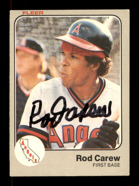 Rod Carew Autographed 1983 Fleer Card #81 California Angels SKU #186618