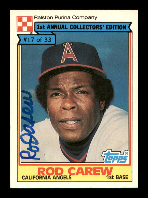 Rod Carew Autographed 1984 Ralston Purina Card #17 California Angels SKU #186653