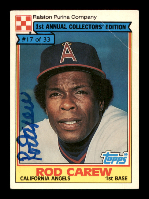 Rod Carew Autographed 1984 Ralston Purina Card #17 California Angels SKU #186654