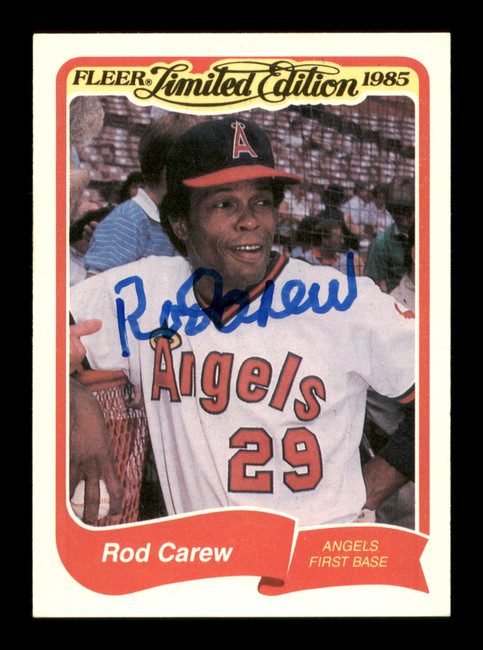 Rod Carew Autographed 1985 Fleer Limited Edition Card #5 California Angels SKU #186684