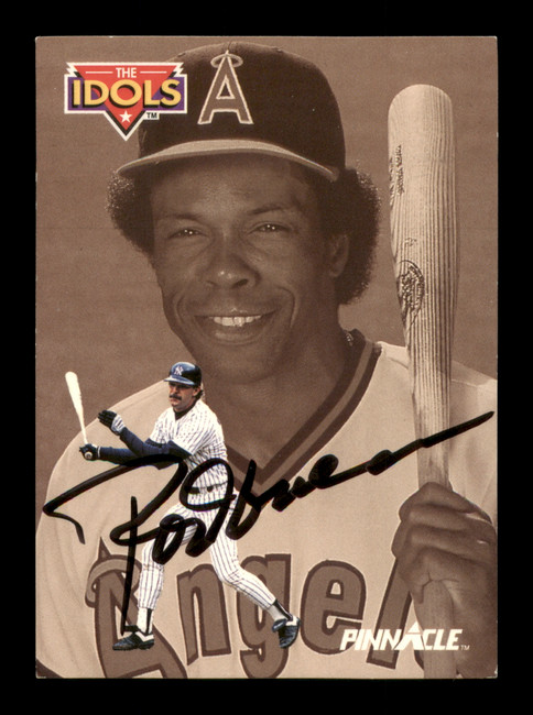 Rod Carew Autographed 1992 Pinnacle Card #584 California Angels SKU #186746