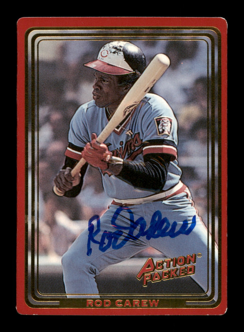 Rod Carew Autographed 1993 Action Packed Card #128 Minnesota Twins SKU #186748