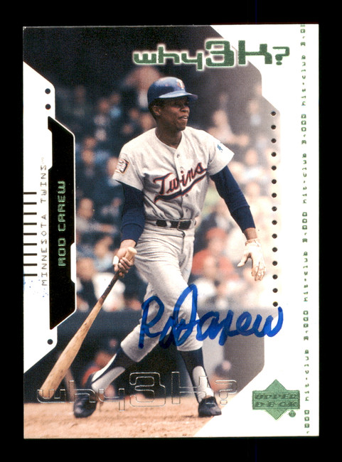 Rod Carew Autographed 2000 Upper Deck Hitters Club Card #68 Minnesota Twins SKU #186769