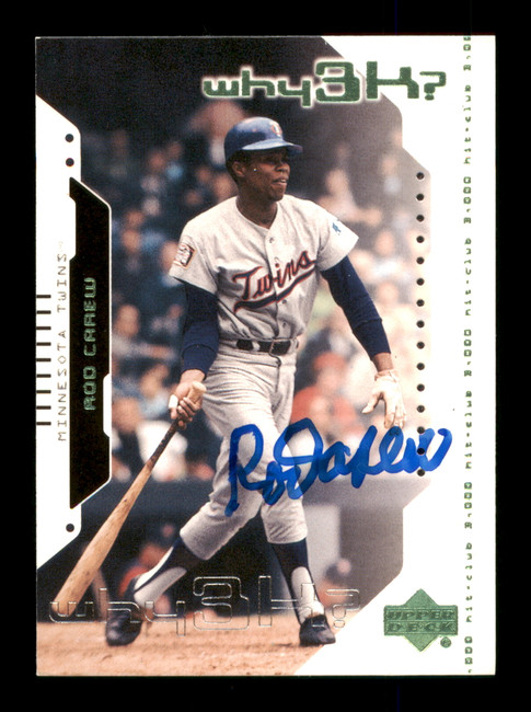 Rod Carew Autographed 2000 Upper Deck Hitters Club Card #68 Minnesota Twins SKU #186770