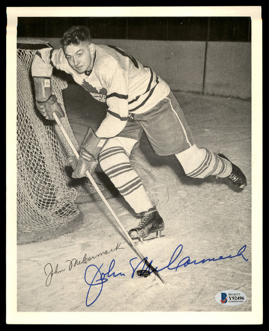 John McCormack Autographed 1945-54 Quaker Oats 8x10 Photo Toronto Maple Leafs Beckett BAS #Y92496 John McCormack Autographed 1945-54 Quaker Oats 8x10 Photo Toronto Maple Leafs Beckett BAS #Y92496