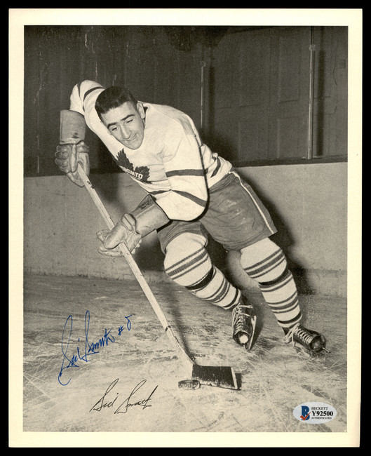 Sid Smith Autographed 1945-54 Quaker Oats 8x10 Photo Toronto Maple Leafs Beckett BAS #Y92500