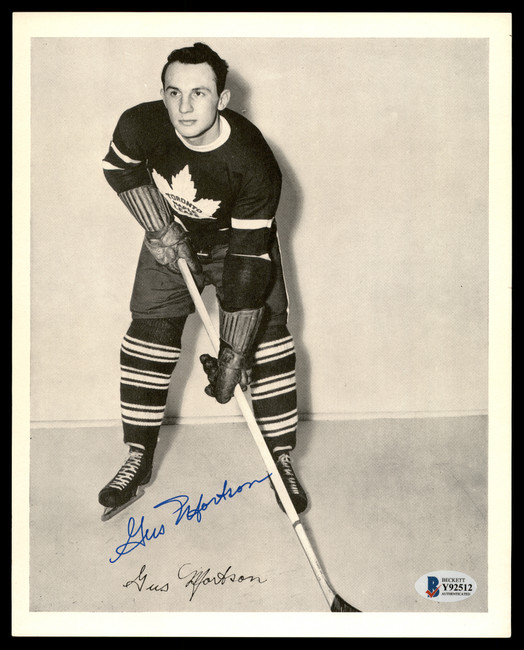 Gus Mortson Autographed 1945-54 Quaker Oats 8x10 Photo Toronto Maple Leafs Beckett BAS #Y92512