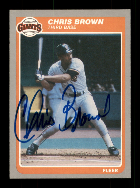 Chris Brown Autographed 1985 Fleer Update Rookie Card #U-11 San Francisco Giants SKU #187991