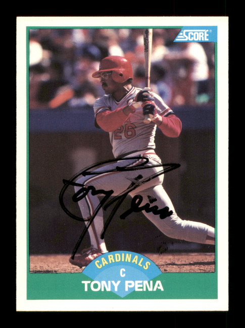 Tony Pena Autographed 1989 Score Card #36 St. Louis Cardinals SKU #188217