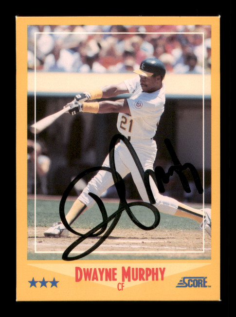 Dwayne Murphy Autographed 1988 Score Card #455 Oakland A's SKU #188416