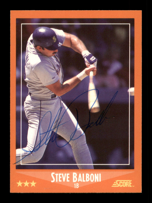 Steve Balboni Autographed 1988 Score Traded Card #46T Seattle Mariners SKU #188456