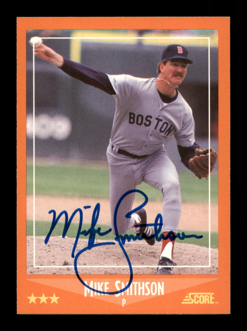 Mike Smithson Autographed 1988 Score Traded Card #59T Boston Red Sox SKU #188461