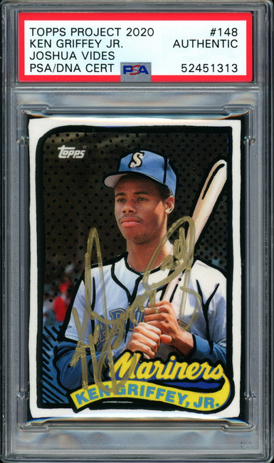 Ken Griffey Jr. Autographed Topps Project 2020 Joshua Vides Card #148 Seattle Mariners "24" #1/1 PSA/DNA #52451313