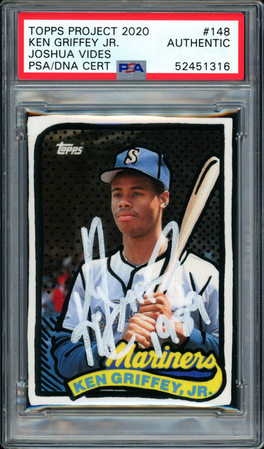 Ken Griffey Jr. Autographed Topps Project 2020 Joshua Vides Card #148 Seattle Mariners "1989" #1/1 PSA/DNA #52451316