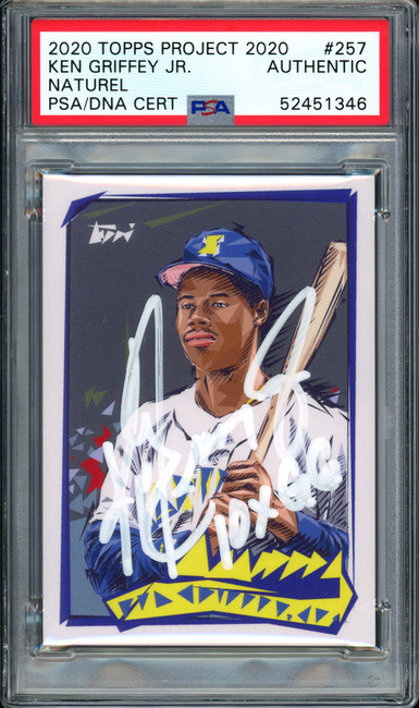 Ken Griffey Jr. Autographed Topps Project 2020 Naturel Card #257 Seattle Mariners "10x GG" #1/1 PSA/DNA #52451346