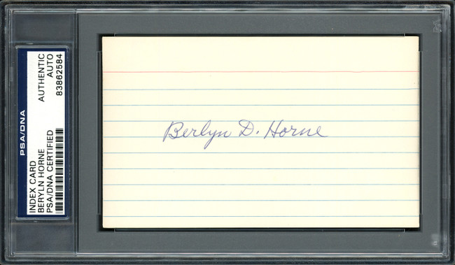 Beryln "Trader" Horne Autographed 3x5 Index Card Chicago Cubs PSA/DNA #83862584