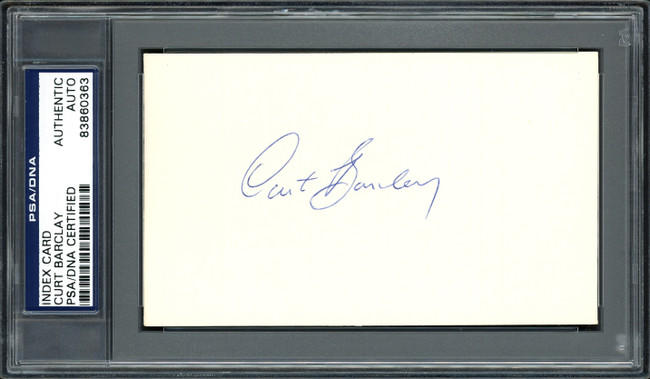 Curt Barclay Autographed 3x5 Index Card New York Giants PSA/DNA #83860363