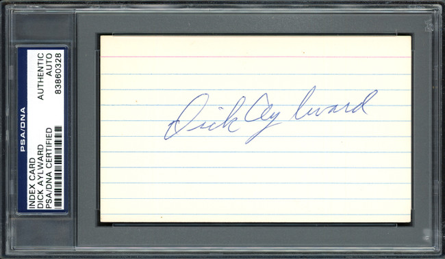 Dick Aylward Autographed 3x5 Index Card Cleveland Indians PSA/DNA #83860328