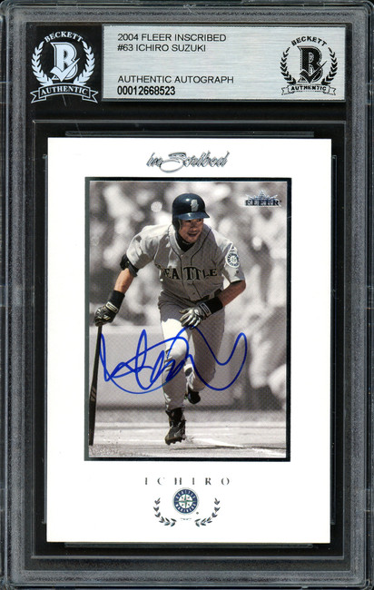 Ichiro Suzuki Autographed 2004 Fleer InScribed Card #63 Seattle Mariners Beckett BAS #12668523