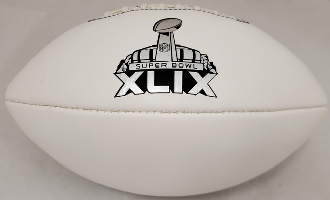 Unsigned White Wilson Super Bowl XLIX Logo Football SKU #192519