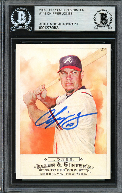 Chipper Jones Autographed 2009 Topps Allen & Ginter Card #149 Atlanta Braves Beckett BAS #12750566