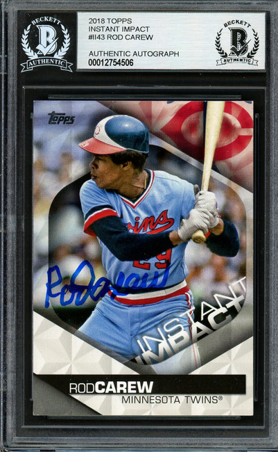 Rod Carew Autographed 2018 Topps Instant Impact Card #II-43 Minnesota Twins Beckett BAS #12754506