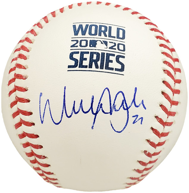 Walker Buehler Autographed Official 2020 World Series Baseball Los Angeles Dodgers Beckett BAS QR Stock #193679