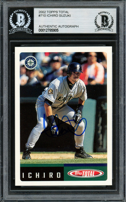 Ichiro Suzuki Autographed 2002 Topps Total Card #710 Seattle Mariners Beckett BAS #12785905