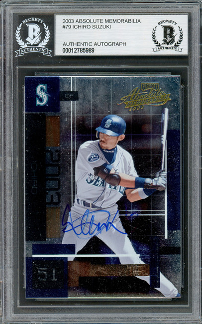 Ichiro Suzuki Autographed 2003 Playoff Absolute Memorabilia Card #79 Seattle Mariners Beckett BAS Stock #194261