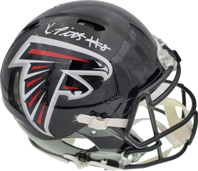 Kyle Pitts Autographed Atlanta Falcons Black Full Size Authentic Speed Helmet Beckett BAS QR Stock #194411